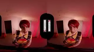 جنس واقع افتراضي غامر: فتاة رائعة تمص قضيبًا عملاقًا من منظور الشخص الأول